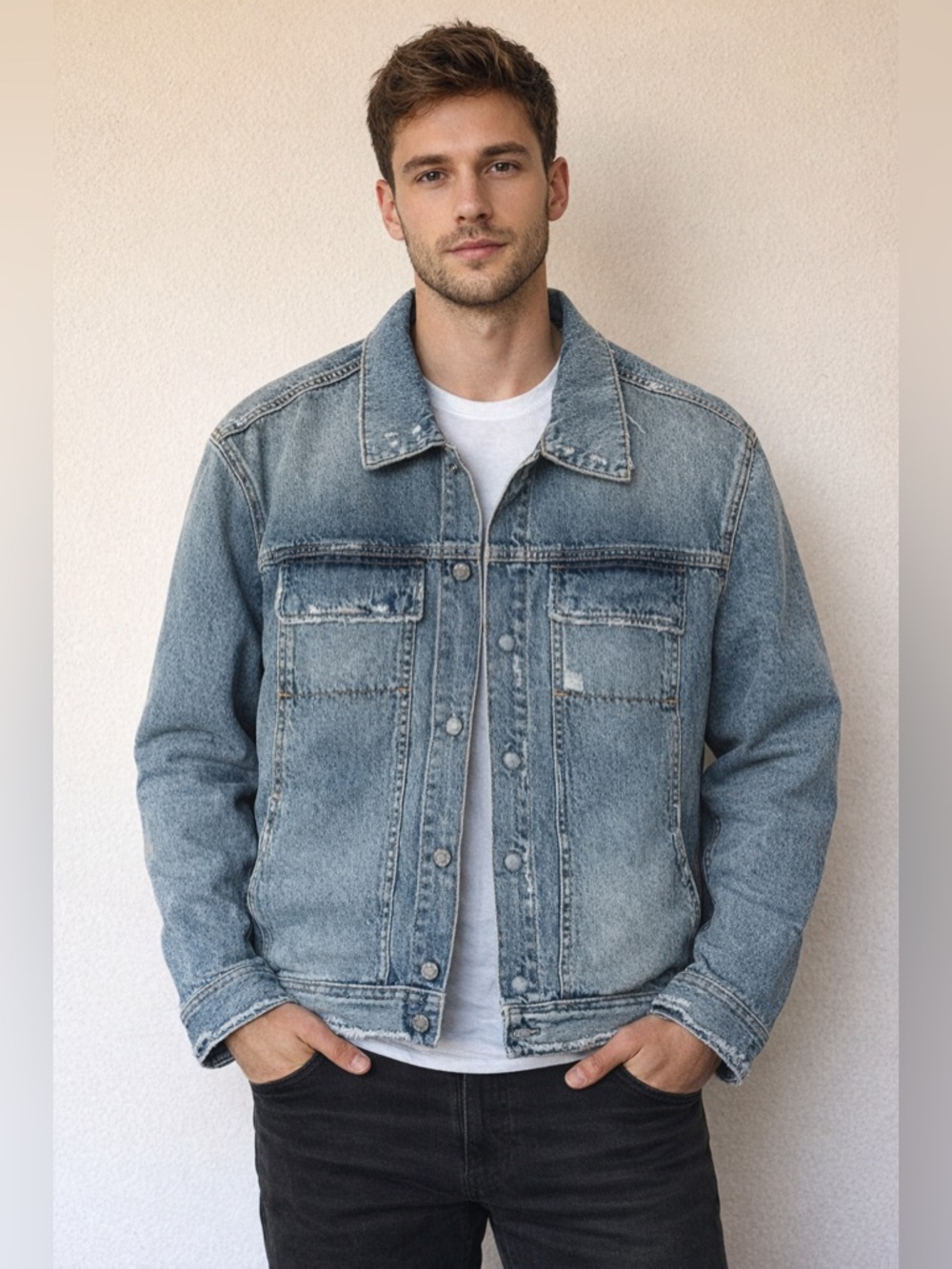 NWT Hudson Jeans Faded Blue Denim Jacket.  Size Medium